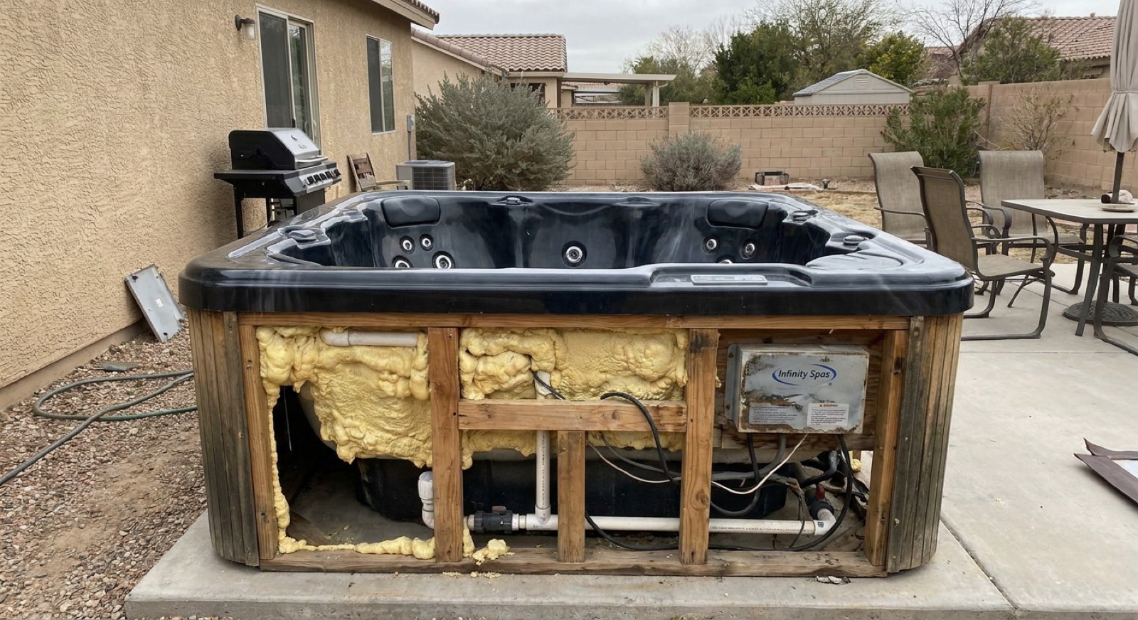 McLean Demolition crew removing a hot tub in Fairfax County